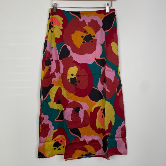 NWT Marine Layer Ryan Slip Midi Skirt Exploded Floral Size 2 Work Colorful - Picture 6 of 10